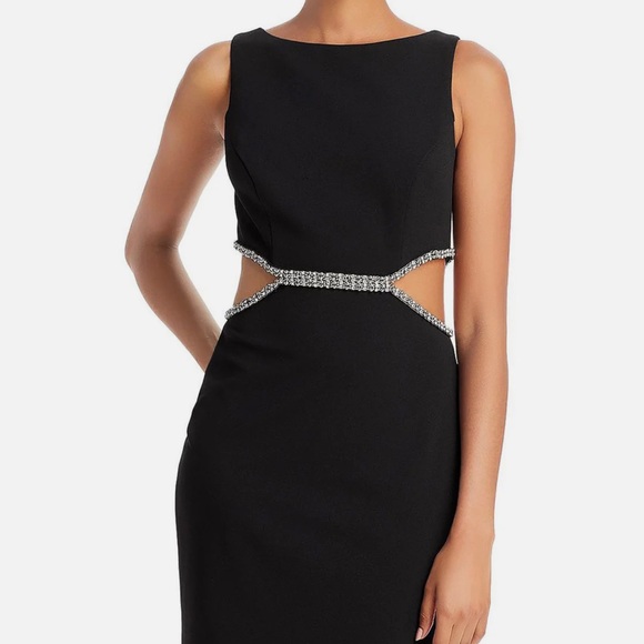 AQUA RHINESTONE CUT-OUT COCKTAIL AND PARTY DRESS SIZE M - Picture 10 of 10